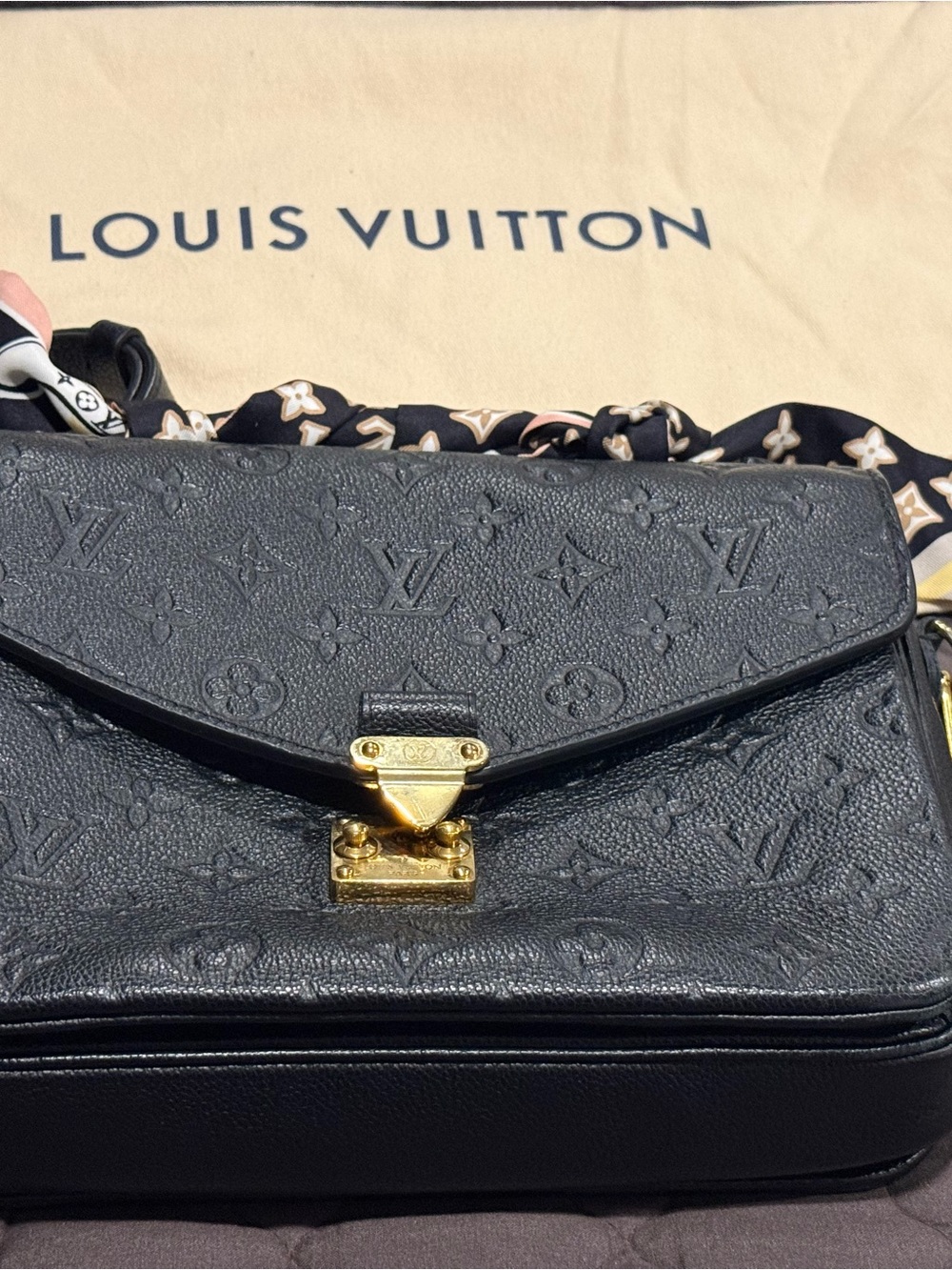 Louis Vuitton Black Monogram Empreinte Small Crossbody with Gold Hardware